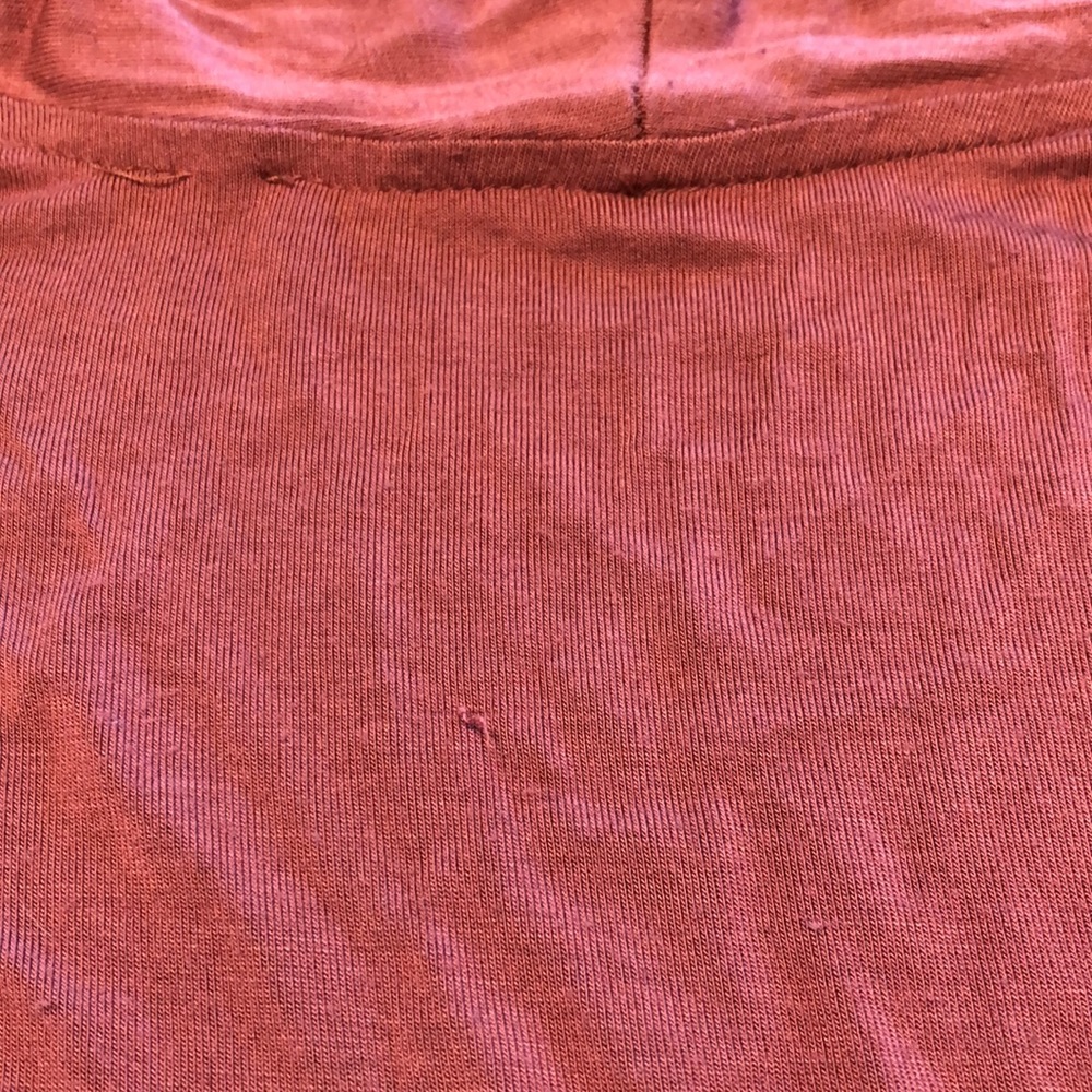 LOGO Open Front Cardigan Sweater Maroon Large - Picture 4 of 8